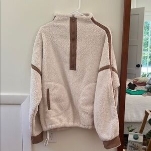 Cozy Cream and Brown Sherpa Jacket